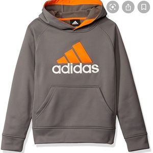 Boys gray and orange adidas hoodie size small